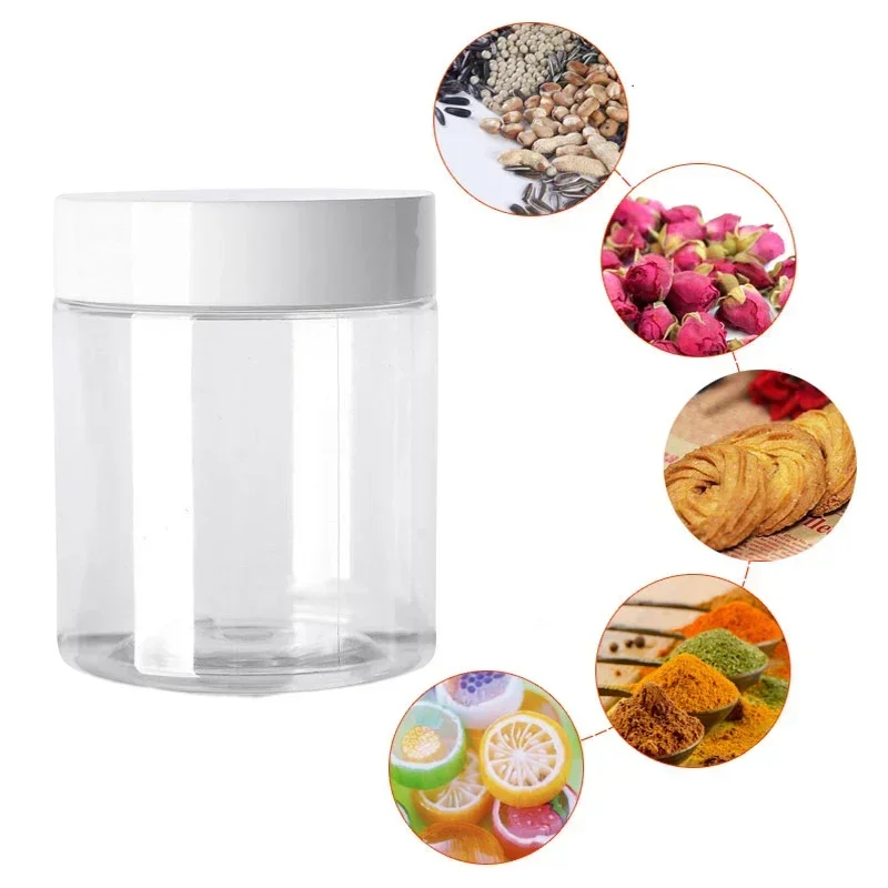 20pcs 30/50/60/80/100/150ml Plastic Empty Jars With White Lids Canister Face Cream Container Food Travel Bottle Home Supplies