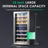 Wine Cooler Refrigerator Wine Refrigerator 33 Bottles Dual Zones 16 Inch Mini Wine Fridge 3