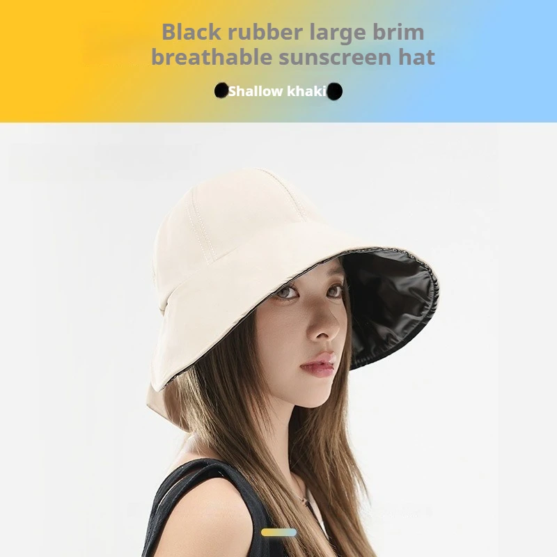 Koreanische Version Kuppel Sonnenschirm Fischerhut Damen Sommer Sonnenschutzhut Klettverschluss große Krempe Beckenhut – Detail 13