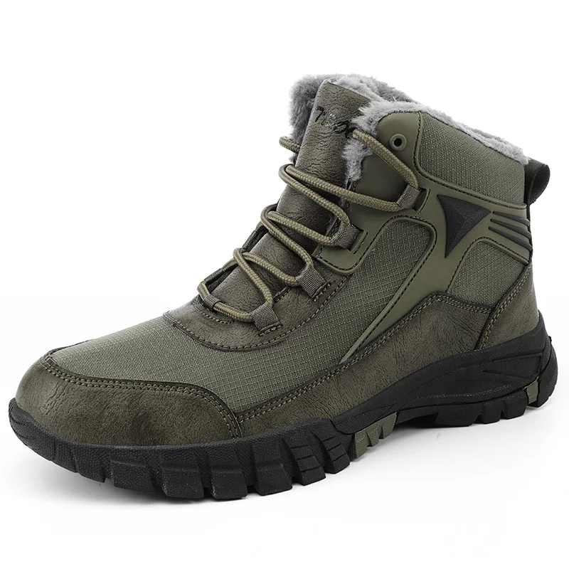 

Winter Men's Boots Warm Plush Men's Snow Boots High Quality Winter Non-Slip Sneakers Outdoor Men's Hiking Ankle Boots Work Shoes
