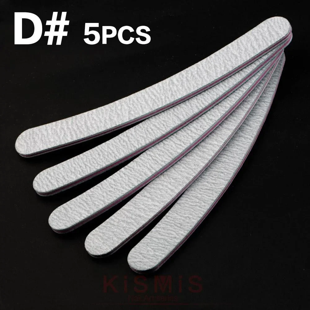 네일 파일 세트 5종, 하프문 모양, 스트레이트, 와이드 샌딩 스트립 및 샌딩 파일, 퍼플 코어 그레이 포함 매니큐어 도구