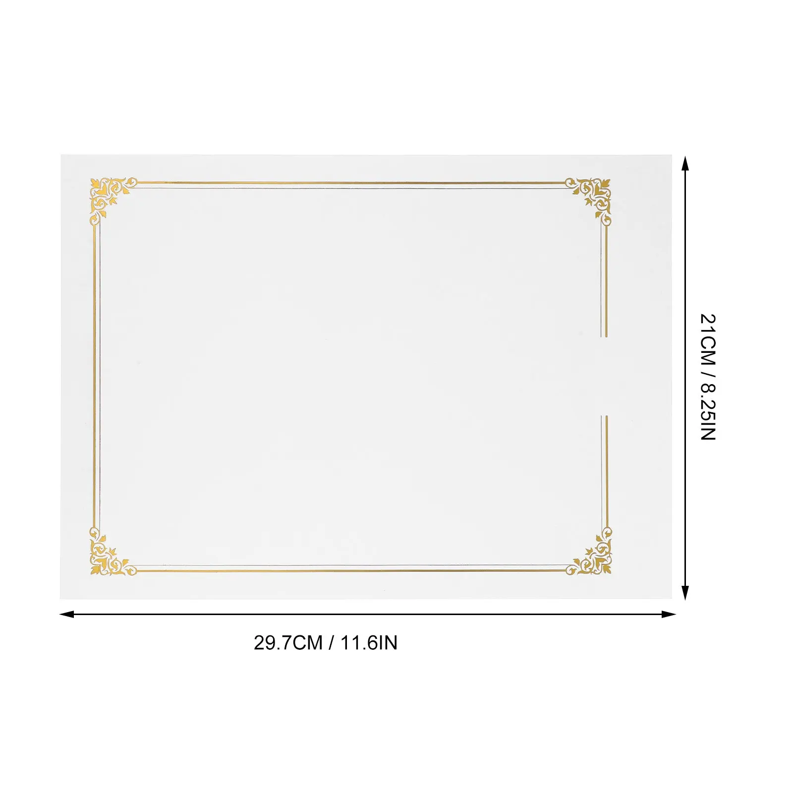 10Pcs 인쇄 가능한 빈 인증서 용지 금박 가장자리 디플로마 카드지 졸업용 프리미엄 두꺼운 인증 상장 용지