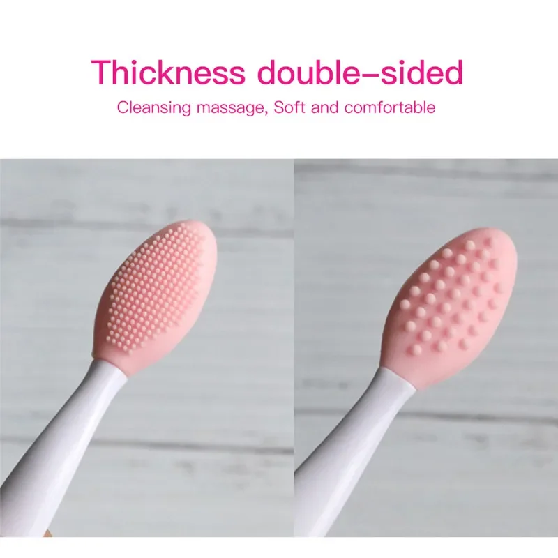 Skin Care Lip Exfoliating Facial Cleansing Face Scrub Nose Clean Brush Blackhead Remove Silicone Double-Sided Skin Care Tool 4
