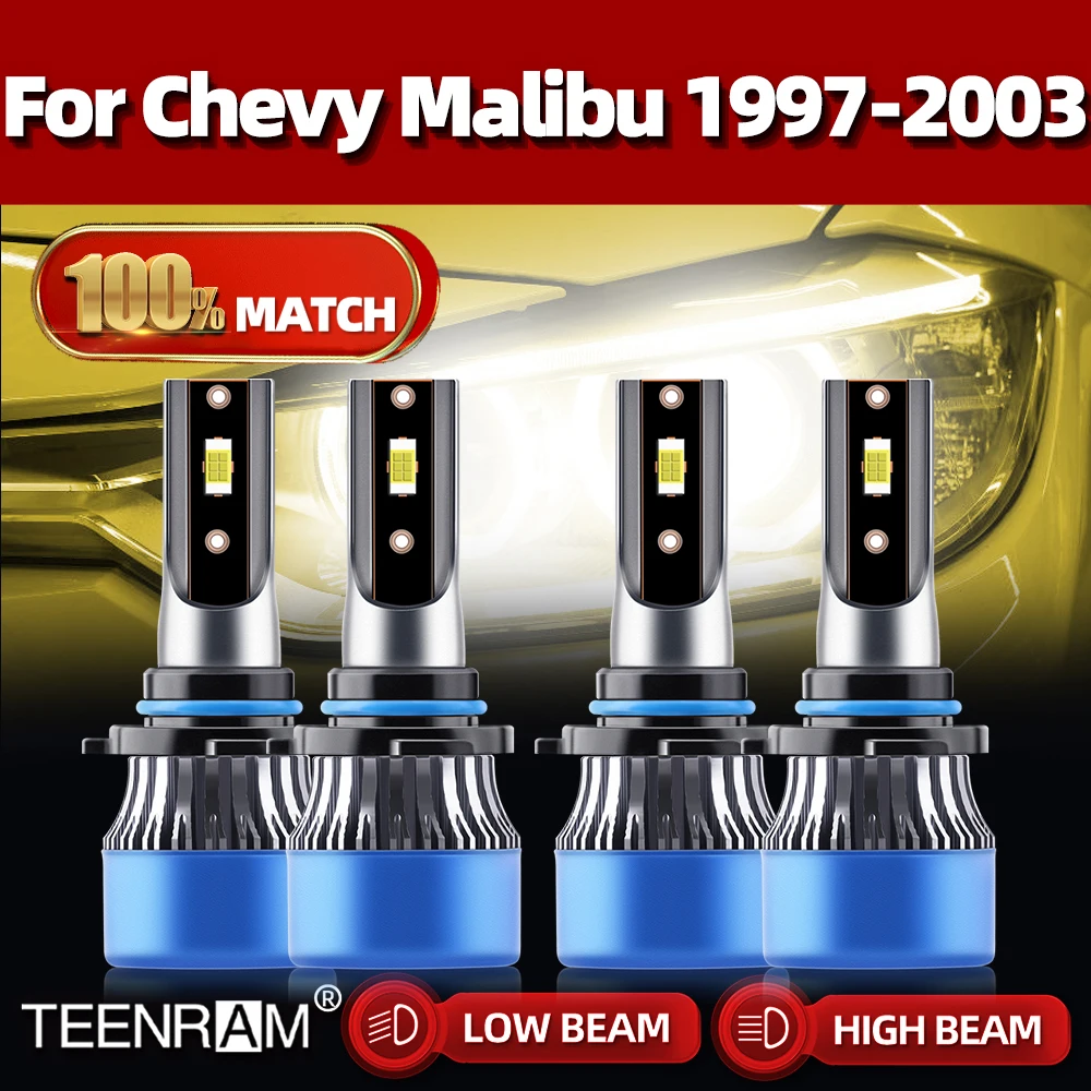 

240W Canbus LED Headlamps 40000LM LED Headlights Bulbs 12V 6000K White For Chevy Malibu 1997 1998 1999 2000 2001 2002 2003