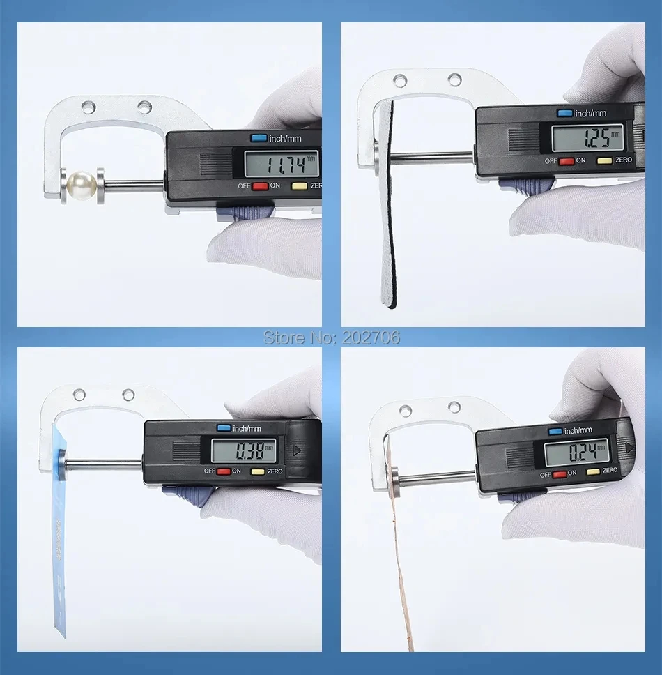 빠른 미니 디지털 두께 게이지 두께 테스터 계량기, 진주 및 보석 0-25mm, 0-25.00mm, 0-1 인치