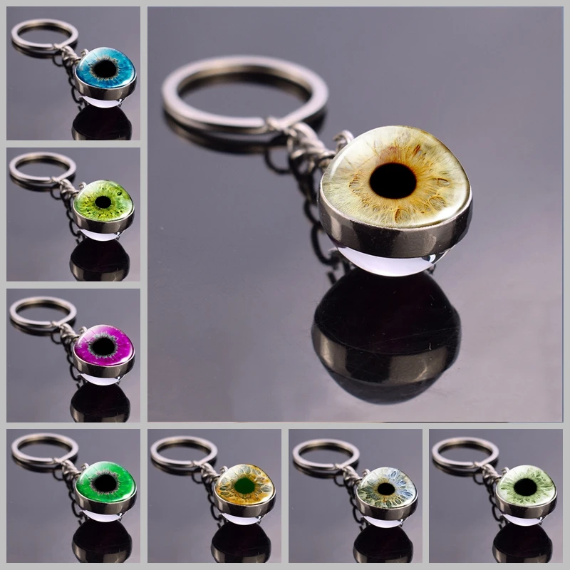 Punk Style Human Eye Pattern Keychain Blue Eye Pendant Violet Eye Key Chain Human Eye Jewelry Green Eye Keyring