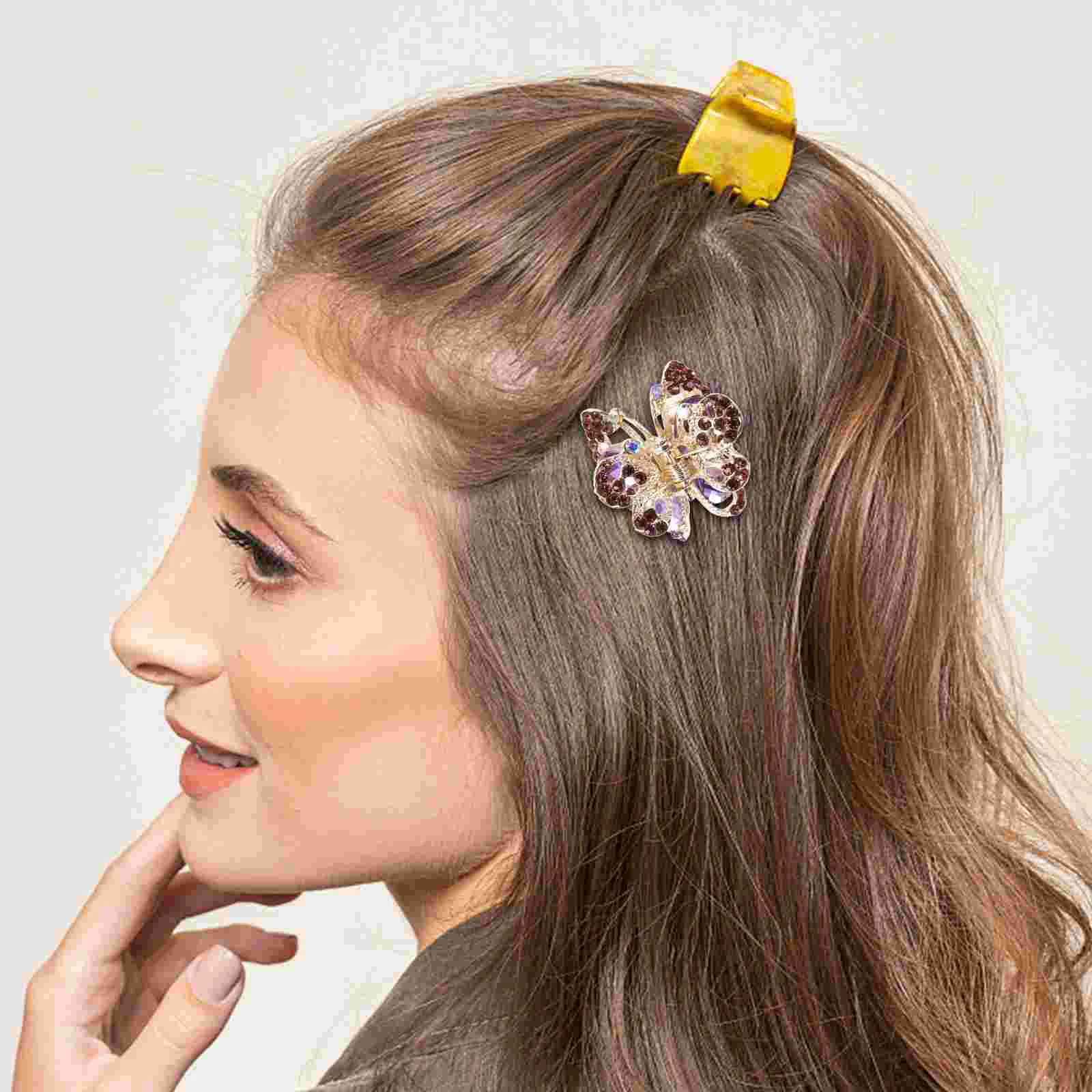 

5PCS Design Rhinestone Hair Jaw Clip Mini Alloy Claw Barrette Grip Hair Accessories for Kids Girls (Random Style)