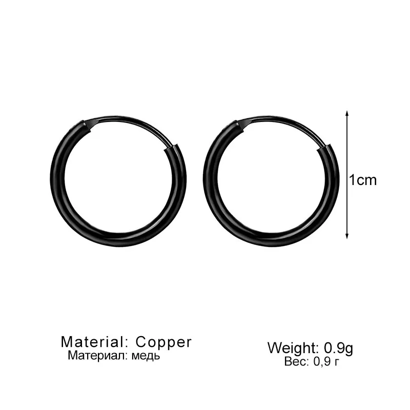 1 pair 2mm Thin Circle Silver color Small Hoops Earring Stainless Steel Anti-allergic Ear Bone Buckle Earring Gothic Ear Jewelry
