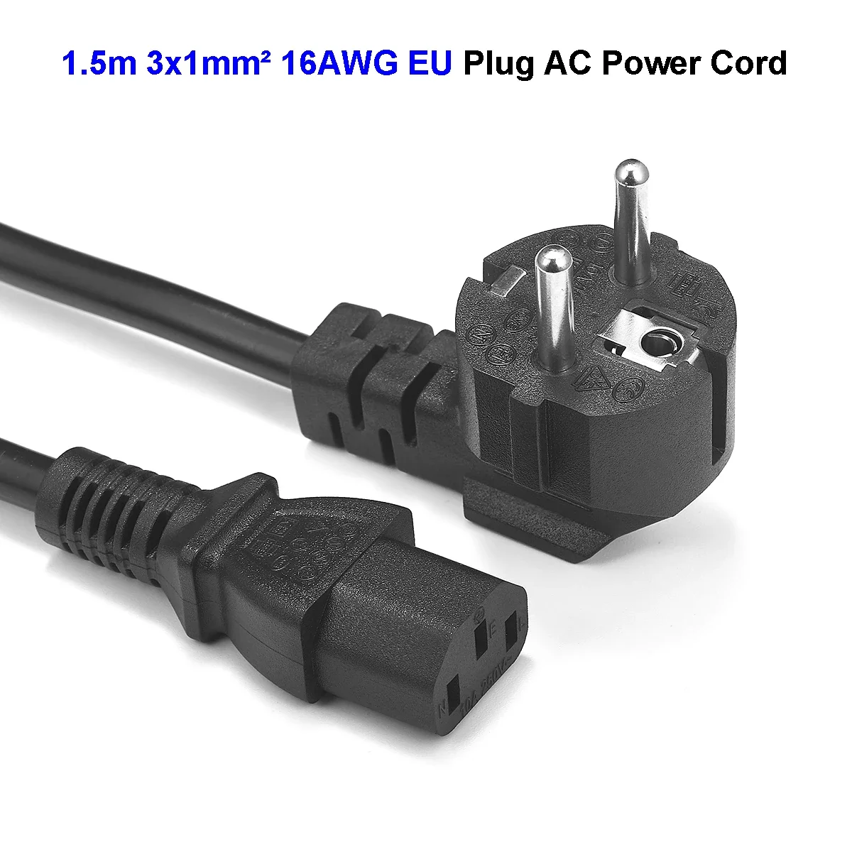 PC 컴퓨터 모니터용 전원 익스텐션 케이블, EU IEC C13 PC 전원 코드, PSU 안티마이너 프린터, LG TV, PS4 프로, 1m, 1.5m, 1.8m, 1mm 