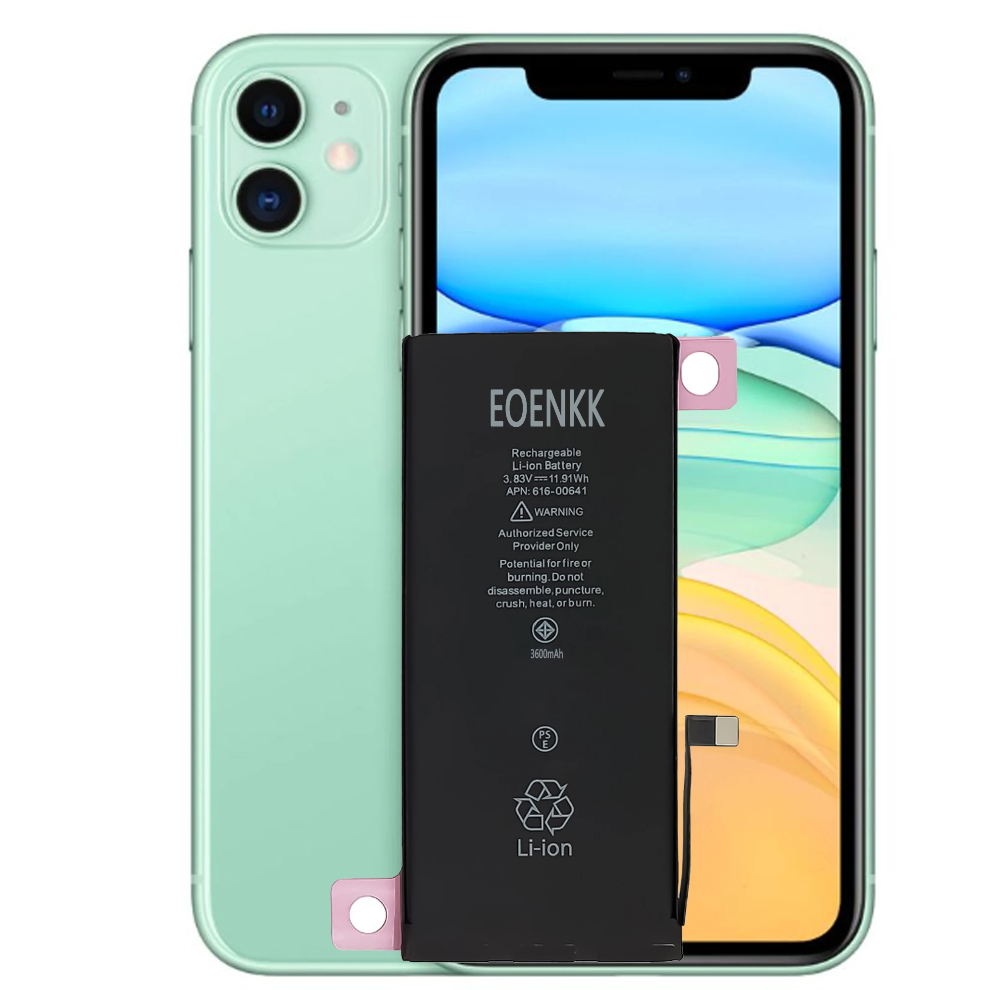 EOENKK 3600MAH Battery For Apple IPHONE 11 / I11 Repair Part High Capacity Replacement Phone Batteries Bateria