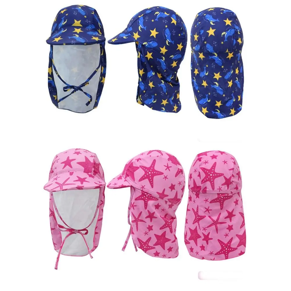 

Шляпа в Корейском стиле для детей, милая нейлоновая детская шапка с широкими полями, звездочками, динозаврами, козырьком от солнца