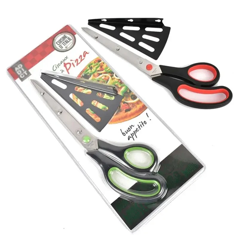 Pizza Scissors Knife Pizza Cutting Tool Stainless Steel Cutter Slicer Baking Tool Multi-Functional With Detachable Spatula