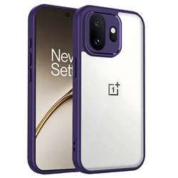 Premium Clear Silicone Frame Protective Shockproof Cover - OnePlus Ace 6 (Dark Purple)