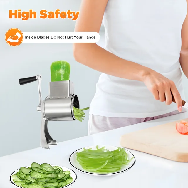 Manual Potato Grater Grater Food Processor Stainless Steel With 5-Drums - Image 2