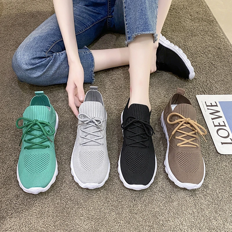 

Ladies Vulcanized Shoes 2022 New Summer Simple Solid Color Mesh Breathable Sneakers Casual Comfort Flat Sneakers Plus Size 42 43