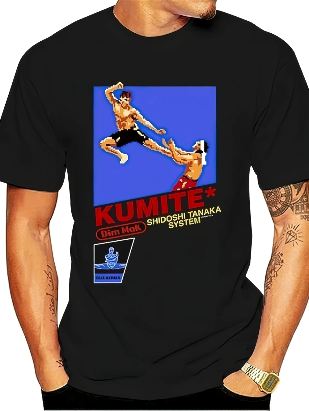 Unisex-T-Shirt mit JCVD-Motiv (Jean Claude Van Damme), perfekt für Fans von Vintage-Retro-Pixel-Videospieelen. Dieses klassische T-Shirt.