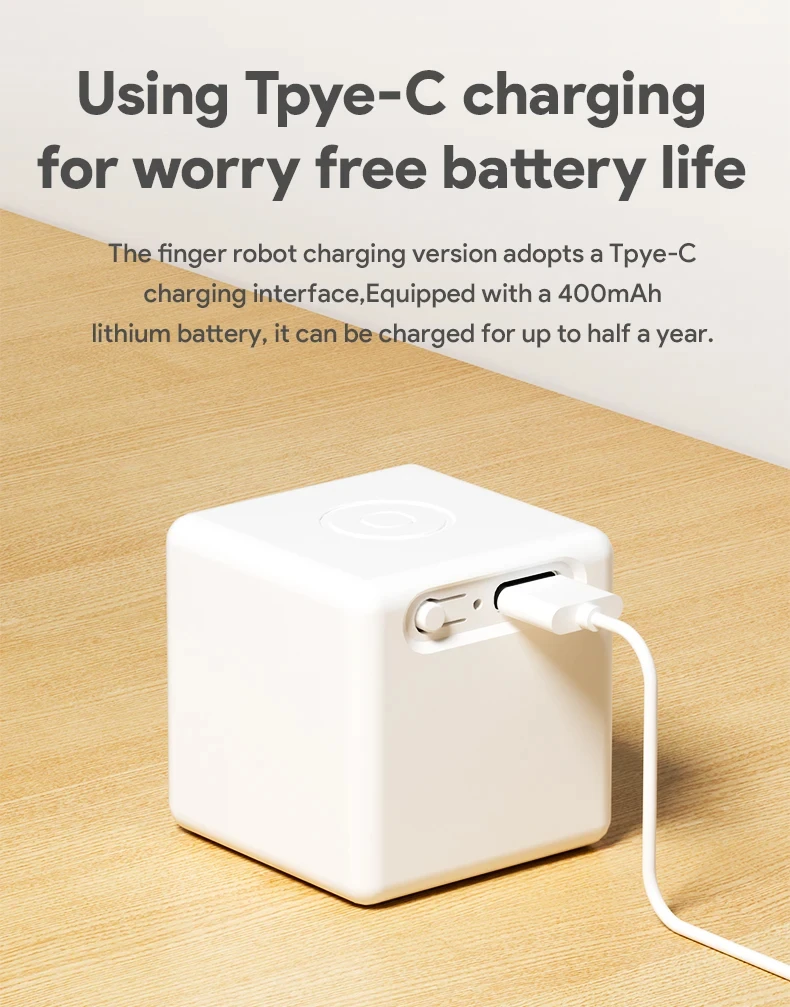 Tpye-C Rechargeable Tuya Zigbee Smart Touch Fingerbot Plus Robot Button Pusher Arm Switch Support Alexa Google Home Alice smart button pusher