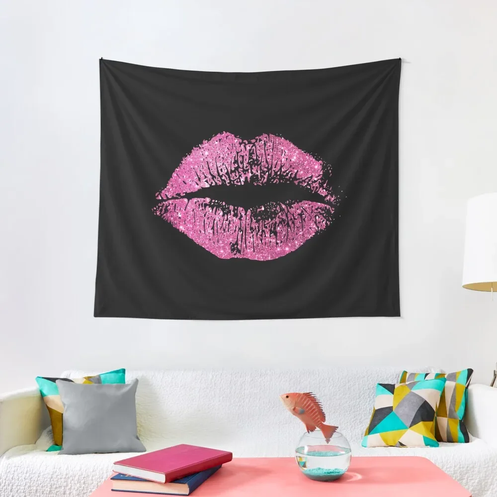 

Stylish Pink Glitter Lips Tapestry Room Ornaments House Decoration Aesthetic Room Decorations Aesthetic Room Decor Tapestry