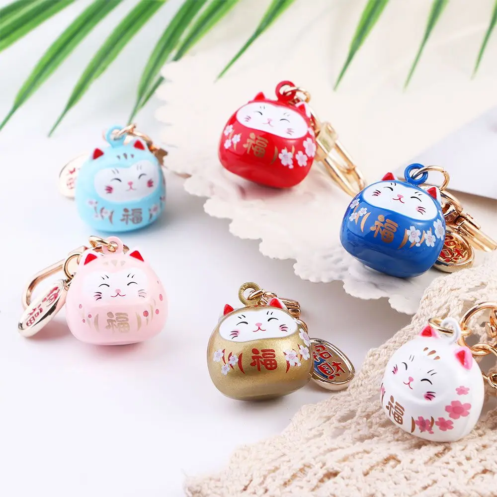 New Cute Door Key Car Key Silicone Cartoon Lucky Cat Portachiavi Decorazione Borsa Maneki Neko Portachiavi Ciondolo