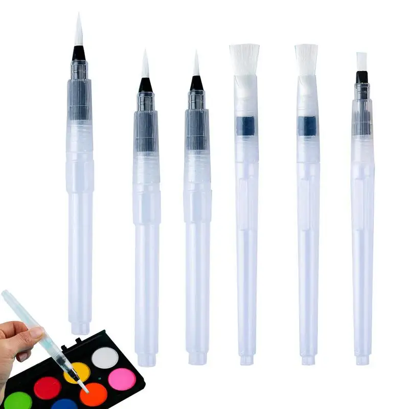 

Watercolor Brushes Multipurpose Water Paint Pens 6pcs Water Color Brush Multipurpose For Beginners Painting Markers Lettering