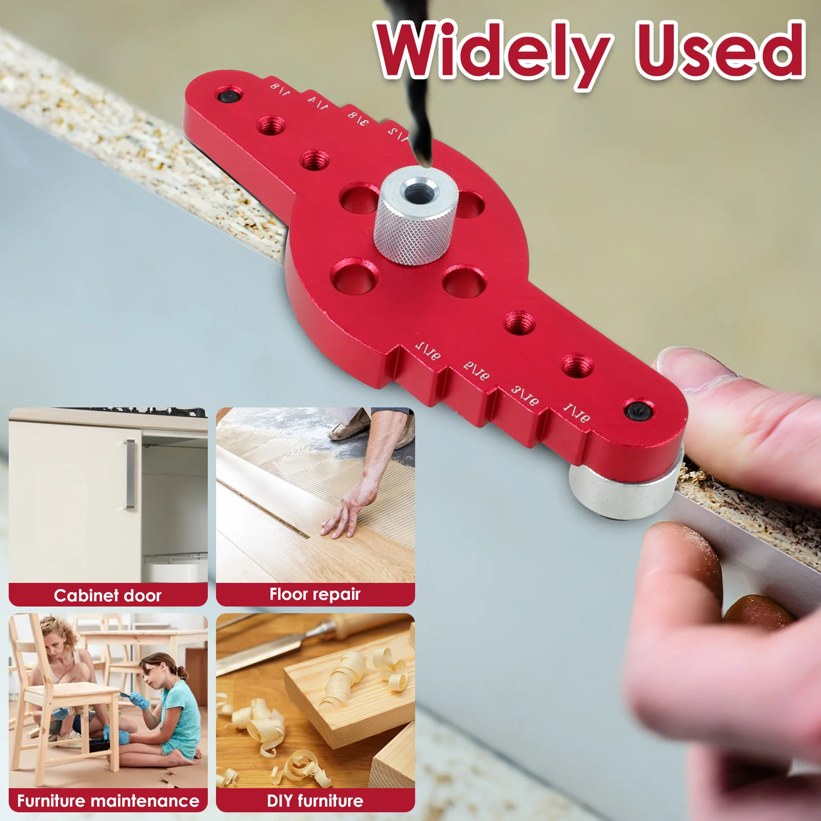 Vertical Pocket Hole Jig Self Centering Dowel Drill Guide Pin Fixture Woodworking Sliding Drilling Punch Guide Set 4.1 to 10cm drill locator woodworking tool kit wood doweling jig