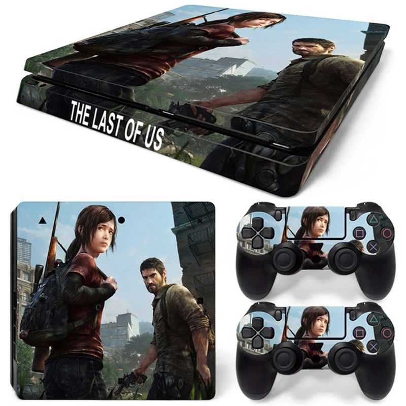 LAST OF US PS4 Slim Skin Sticker Decal Cover for ps4 slim Console and 2 Controllers skin Vinyl slim sticker Decal 