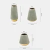 Ceramic Vase Vase with Green Striped Flowers Floral Arrangement Accessories Terrarium Living Room Home Decoration Accessories 5