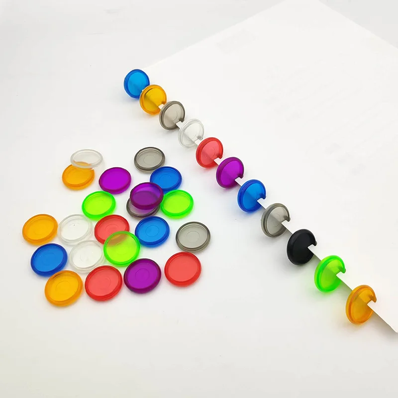 100pcs 24mm Mushroom Hole Binder Disc Colorful Transparent Round Binding Ring Buckle Notebook Plastic Discbound DISC RING Disc