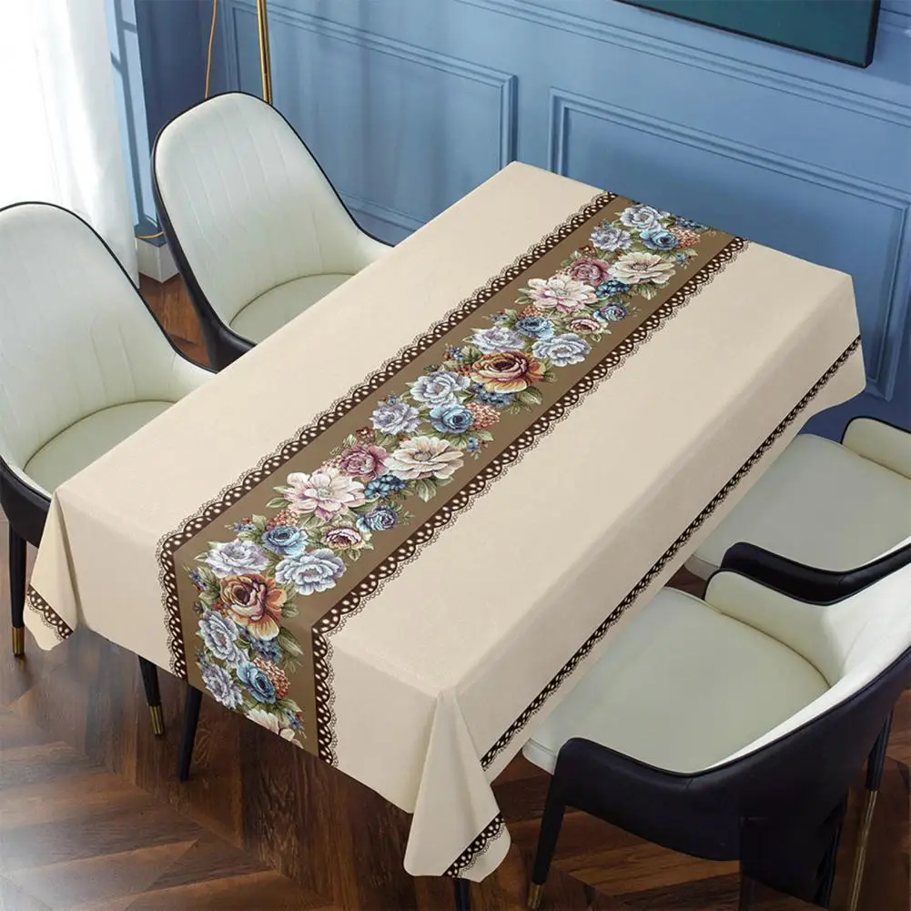 

Waterproof Tablecloth Waterproof Autumn Leaves Print Tablecloth for Coffee Dining Tables Pvc Cover for Rectangular Tables Light