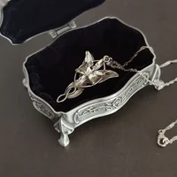 Collier Arwen en argent Sterling 925 pour femme, accessoire tendance, princesse féerique, étoile du crépuscule, chaîne de chandail 4