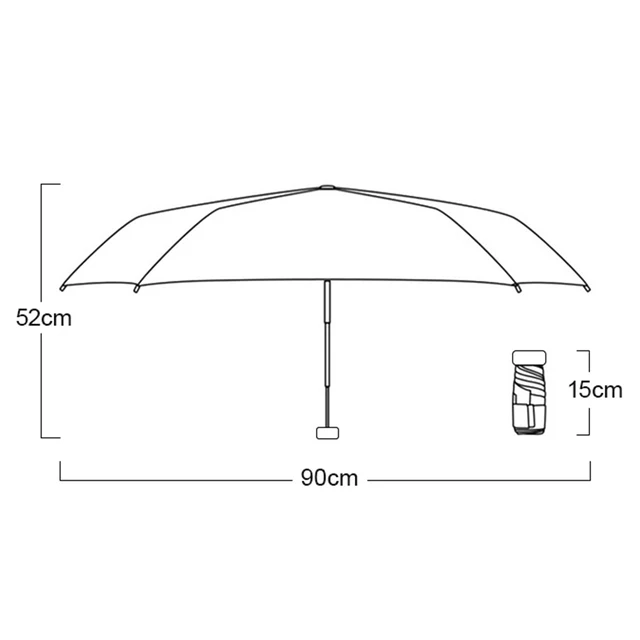 Divat Nap Esernyő Uv Anti-Uv Mini Kapszula Összecsukható Zseb - Image 6