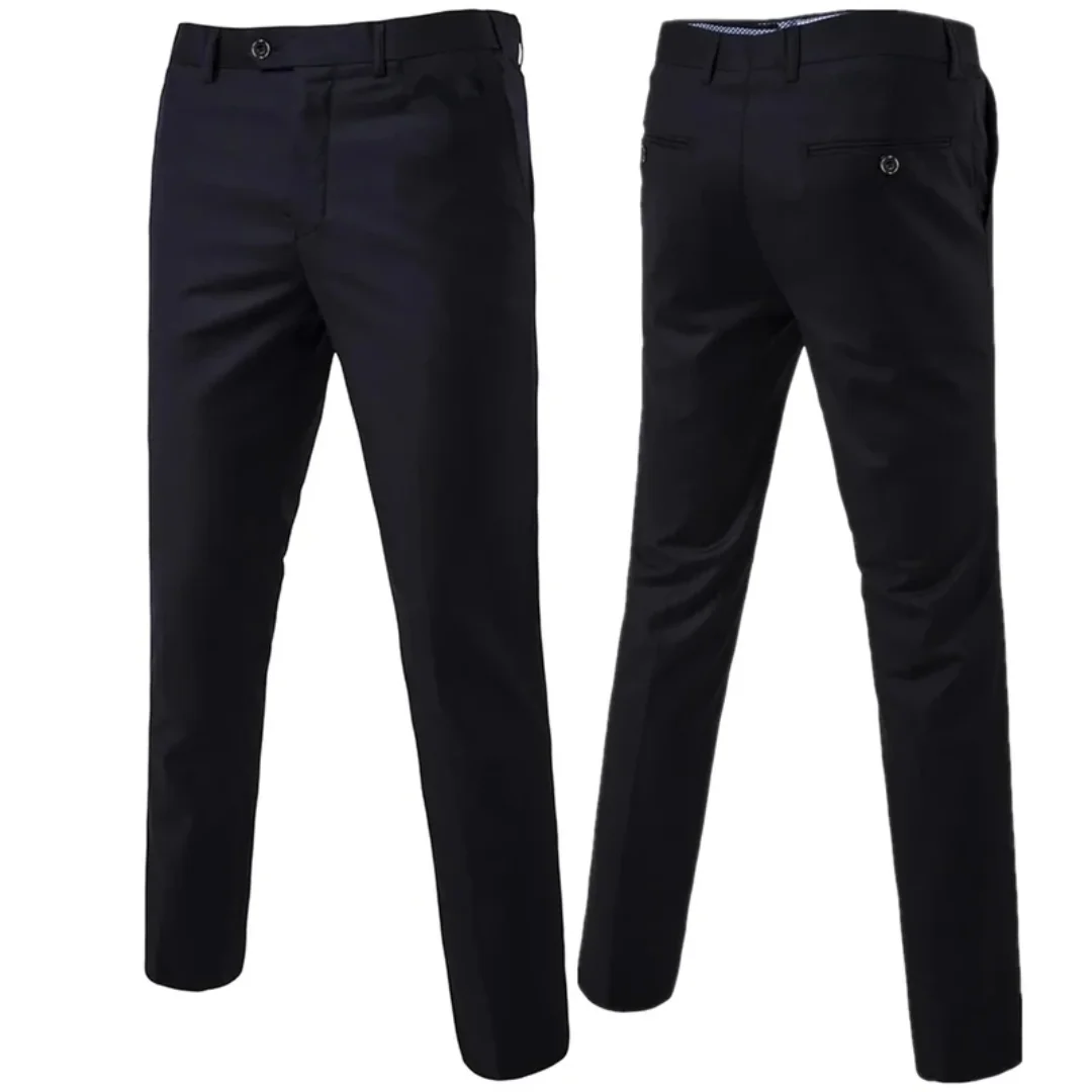 Men Groom Groomsmen Wedding Dress Business Official Solid Color Plus Size Fashion Classic Suit Pants / Men's Casual Trousers