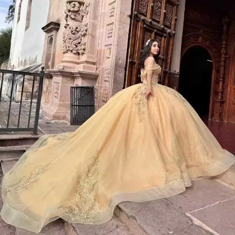 Gold Princess Quinceanera Dresses Lace Ball Gown Birthday Party Vestidos De 15 | eBay Gold Princess Quinceanera Dresses Lace Ball Gown Birthday Party Vestidos De 15 | eBay