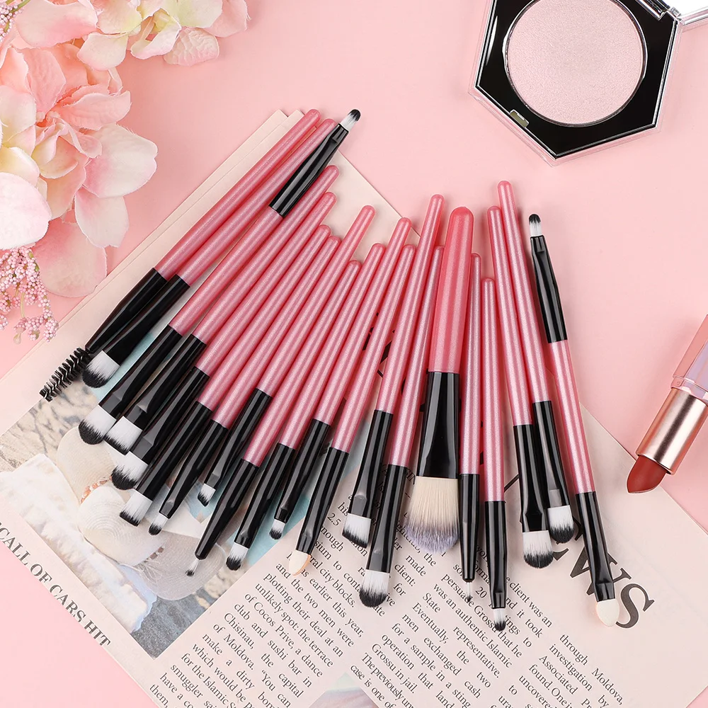 20PCS 아이 섀도우 메이크업 브러쉬 세트 컨실러 브러쉬 아이 코스메틱 소프트 브리슬 눈썹 아이라이너 브러쉬 휴대용 뷰티 메이크업 도구