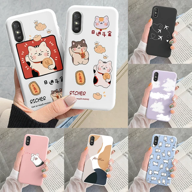 For Redmi 9AT 9A 9at Back Cover Protective Case Soft Silicone Cute Cartoon  Cat Frog Funda