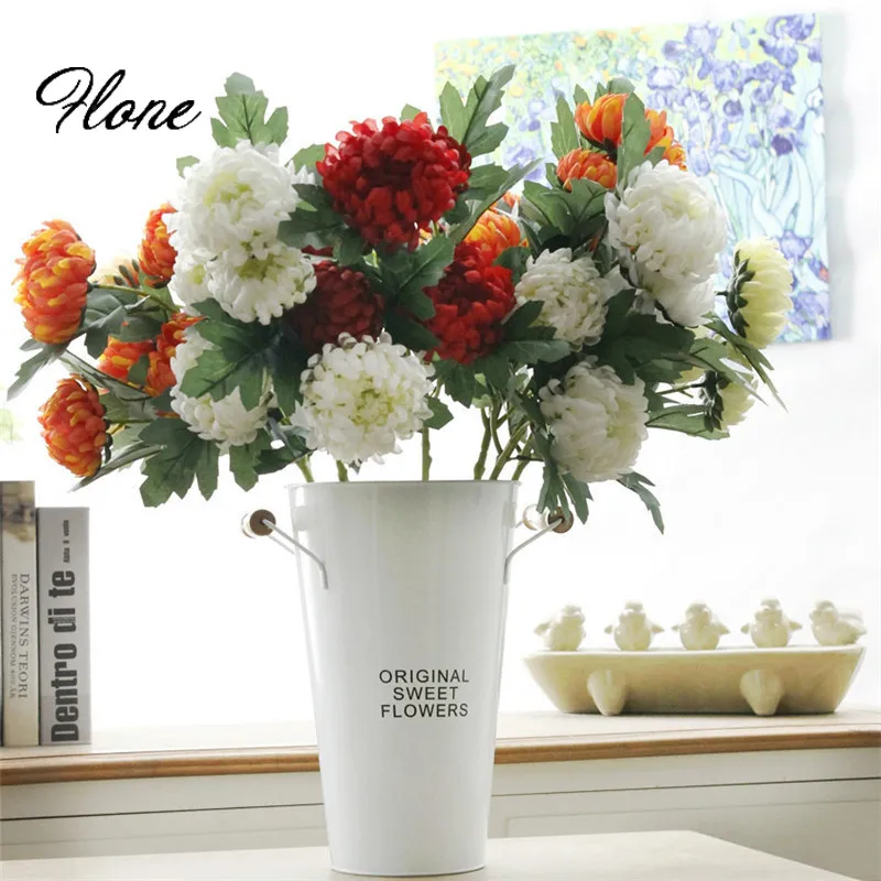 Artificial Flowers Heads Simulated Floral Chrysanthemum Home Decoration 