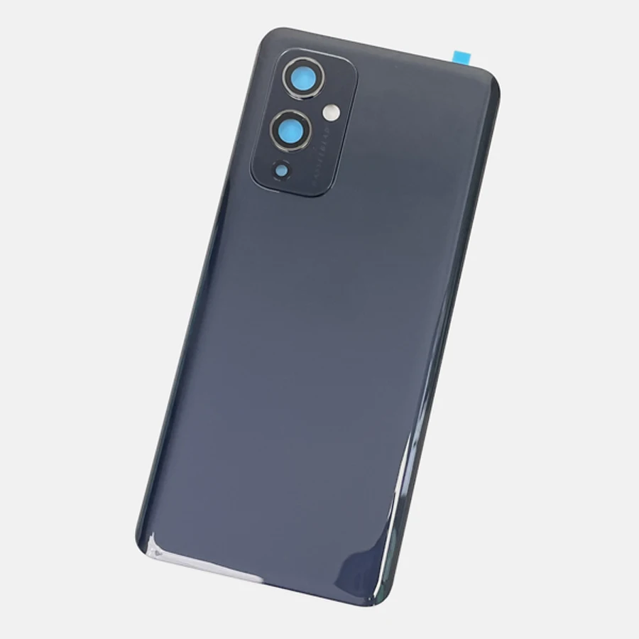 A +++ Gorilla Glass 5 Oneplus 9 용 후면 하우징 배터리 뒷면 커버 유리 수리 전화 도어 케이스 교체 + 카메라 렌즈 로고