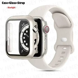 Stylish Silicone Bracelet for Apple Watch - Glass Case with Watchbands (Starlight 01)