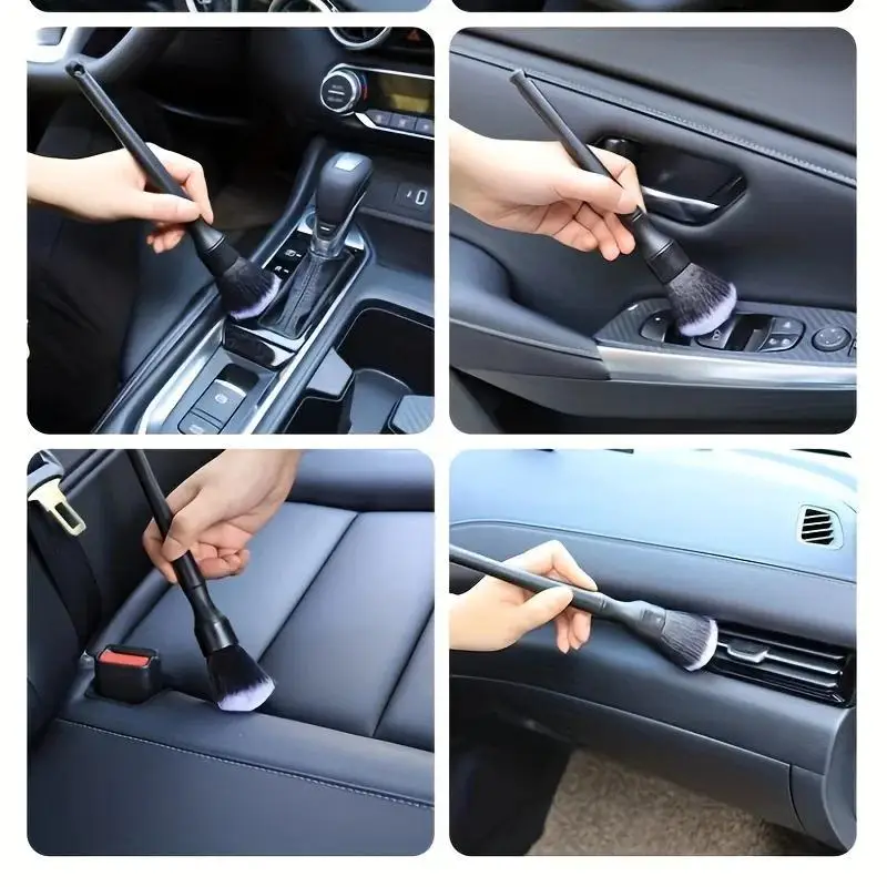 1pc S/L Car Interior Detail Brush - Soft Bristle Cleaning Tool for Motorcycle & Car Dashboard Dust Removal 4