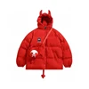 Women Black Gothic Thicken Parkas Jacket Hip Hop Devil Horns Wing Couple Hooded Padded Jacket Streetwear Emo Coat Winter Clothes 4