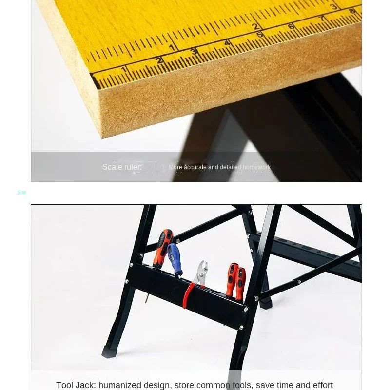 Woodworking Bench Woodworking Workbench Portable Workbench Multifunctional Carpentry Workbench Folding Woodworking Table Saw Household Portable Combined Tool Decoration Wood Working Table
