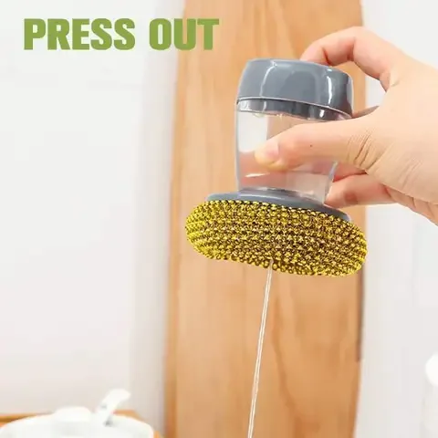 

Palm Brush Soap Dispensing Kitchen Cleaning Utensils with Dish Brush Soap Pot Liquid Washing Dispenser Bathroom Cleaning Tools
