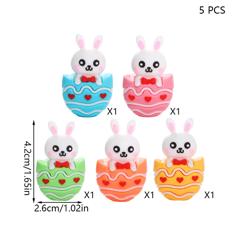 5Pcs Mini Cute Rabbit Easter Egg Desktop Decoration Ornaments, Happy Easter Party Kids Birthday Favors School Gift 2026