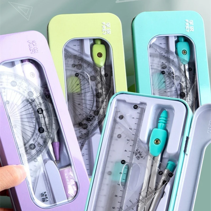 set Compass Ruler Set Multi-function Mathematical Rulers Professional Drawing Tools School Supplies Students Stationery