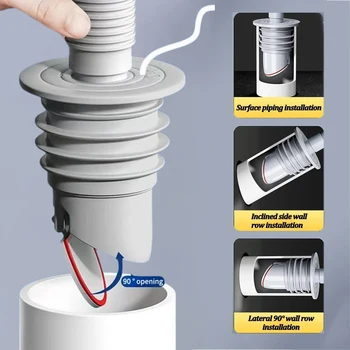 ซิลิโคนห้องน้ําท่อระบายน้ําซีลแหวนอ่างล้างจานท่อระบายน้ําท่อปลั๊กเครื่องซักผ้า Anti-กลิ่นรั่วท่อระบายน้ําชั้นซีลขั้วต่อปลั๊ก 1