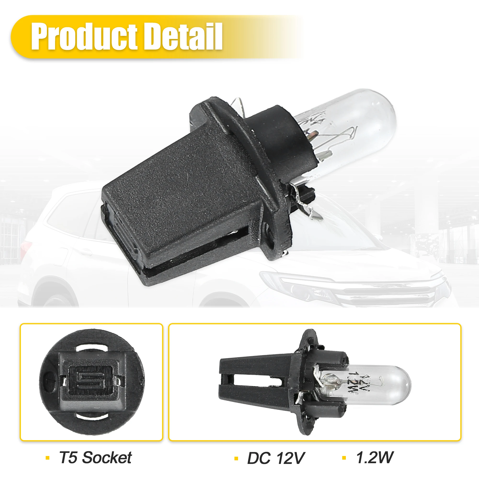 X Autohaux 5/10PCS T5 �ڵ� ���� ���� ��� ���� ����Ʈ DC12V 1.2W ���� ����� ���׸��� ���� �ڵ��� �׼����� ��ü