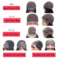 Perruque Lace Frontal Wig sans colle naturelle, cheveux lisses, 13x6, 30 32 pouces, 13x4, pre-plucked, 5x5, pour femmes 6