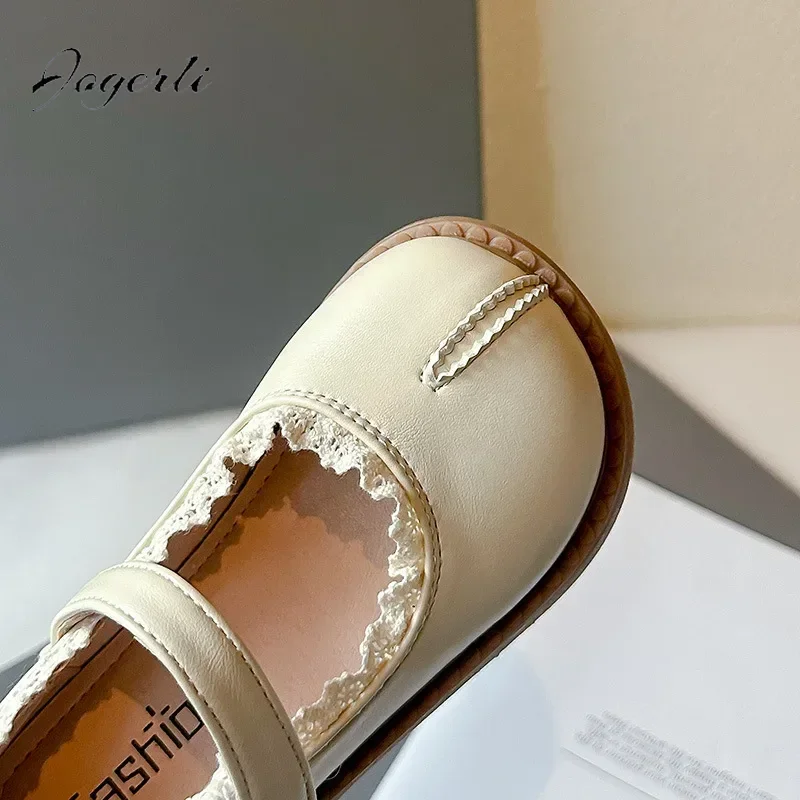 Girls' PU Leather Shoes Soft-soled Children's Baby Shoes Split-toed Children's School Student Princess Size 22-33