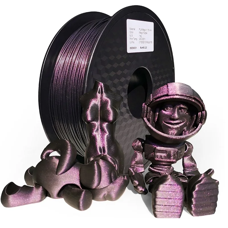3D Printer Filament Glitter PLA 1KG 500G Metal-Like Sublimation Filament Magic Shiny Plastic Material 1.75mm 3D Rainbow Filament
