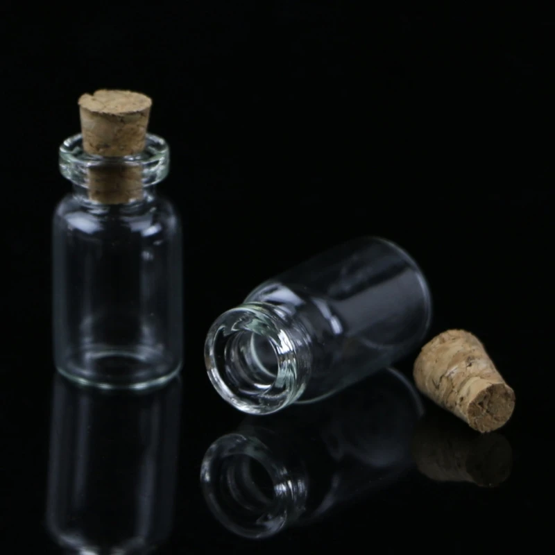 10Pcs 0.5/1/20ml Mini Clear Glass Bottles With Cork Stopper DIY Art Craft Message Bottle Empty Wishing Bottles 6